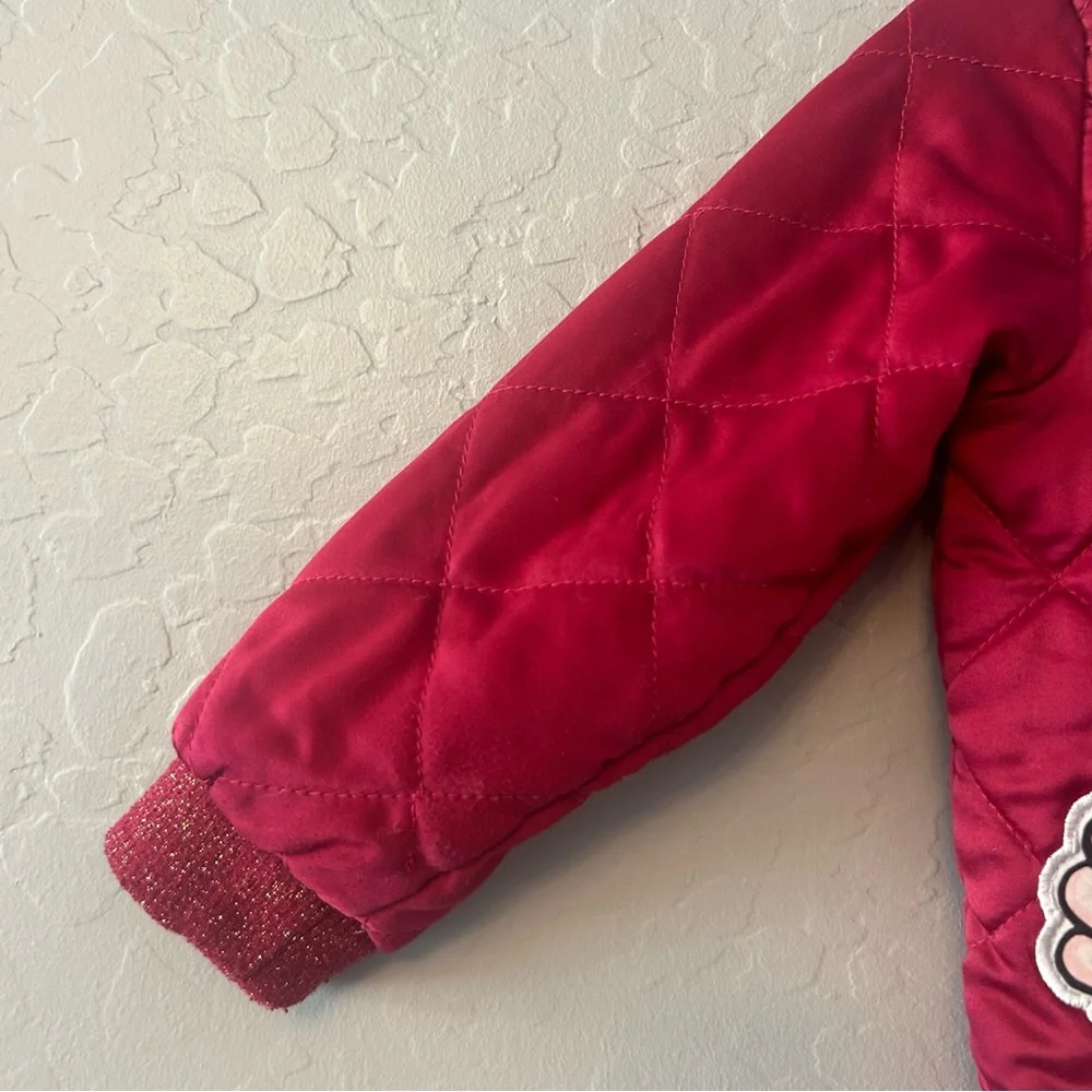 Disney collection by tutu couture burgundy princess patch puffer jacket 3t